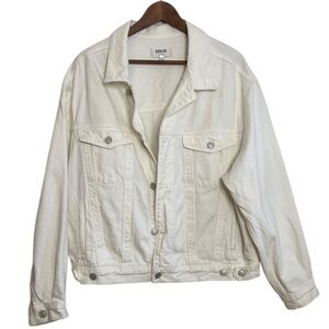 Agolde Charli Jean Jacket Womens Large White Denim Oversized Loose Fit Aritzia